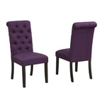 Chaise de salle à manger capitonnée en bois massif Leviton de Roundhill Furniture (lot de 2)