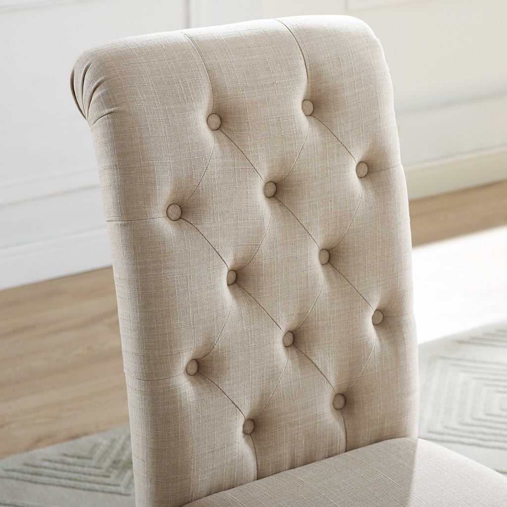 Chaise de salle à manger capitonnée en bois massif Leviton de Roundhill Furniture (lot de 2)