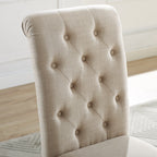 Chaise de salle à manger capitonnée en bois massif Leviton de Roundhill Furniture (lot de 2)