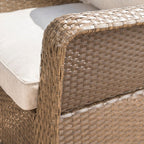 Ensemble de 3 chaises pivotantes d'extérieur Liam en osier avec coussin par Christopher Knight Home