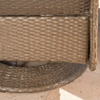 Ensemble de 3 chaises pivotantes d'extérieur Liam en osier avec coussin par Christopher Knight Home