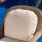 Ensemble de 3 chaises pivotantes d'extérieur Liam en osier avec coussin par Christopher Knight Home