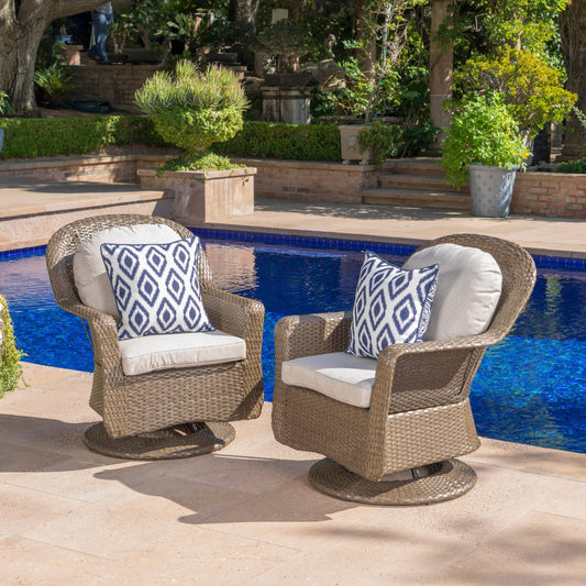 Fauteuil club d'extérieur en osier Liam (lot de 2) par Christopher Knight Home