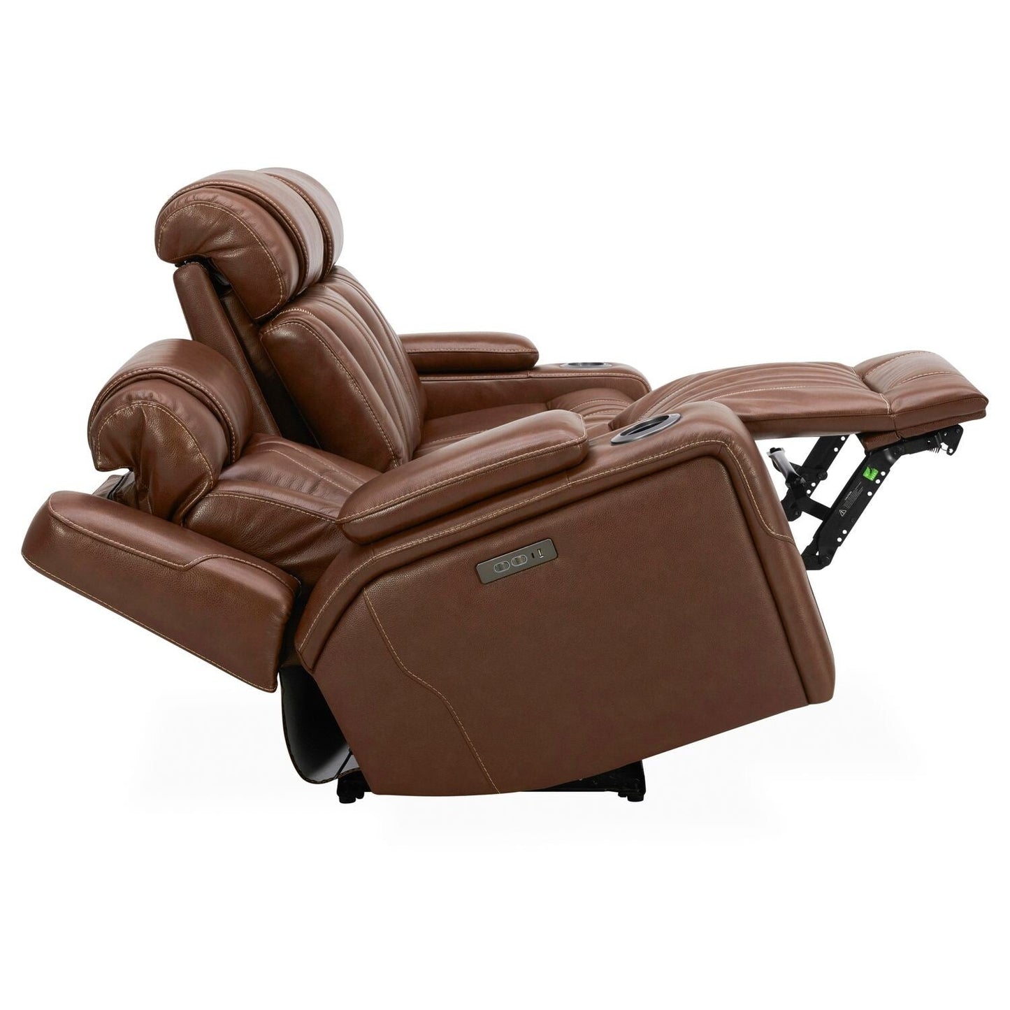 Canapé électrique Caswell de Liberty Furniture, cuir châtaignier - Largeur 91 x Profondeur 40 x Hauteur 42