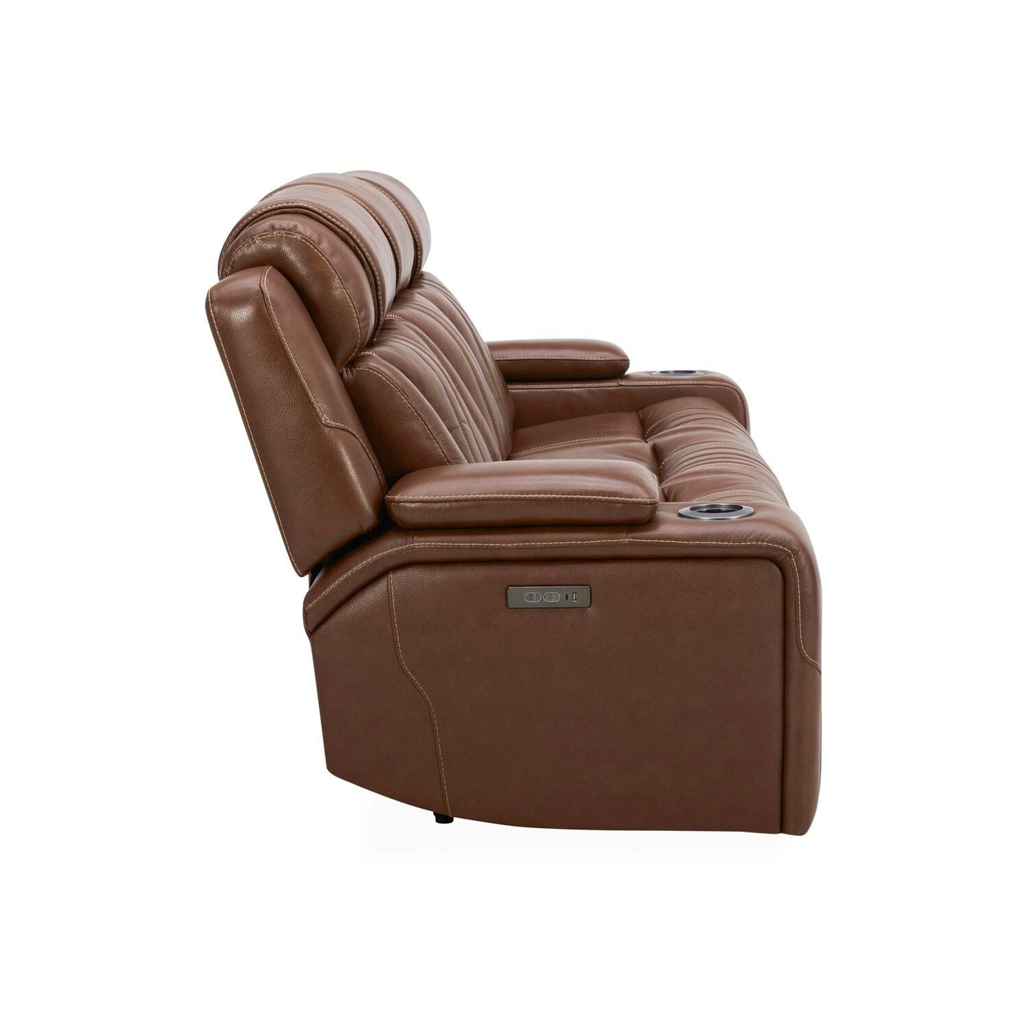 Canapé électrique Caswell de Liberty Furniture, cuir châtaignier - Largeur 91 x Profondeur 40 x Hauteur 42