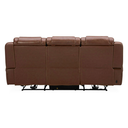Canapé électrique Caswell de Liberty Furniture, cuir châtaignier - Largeur 91 x Profondeur 40 x Hauteur 42