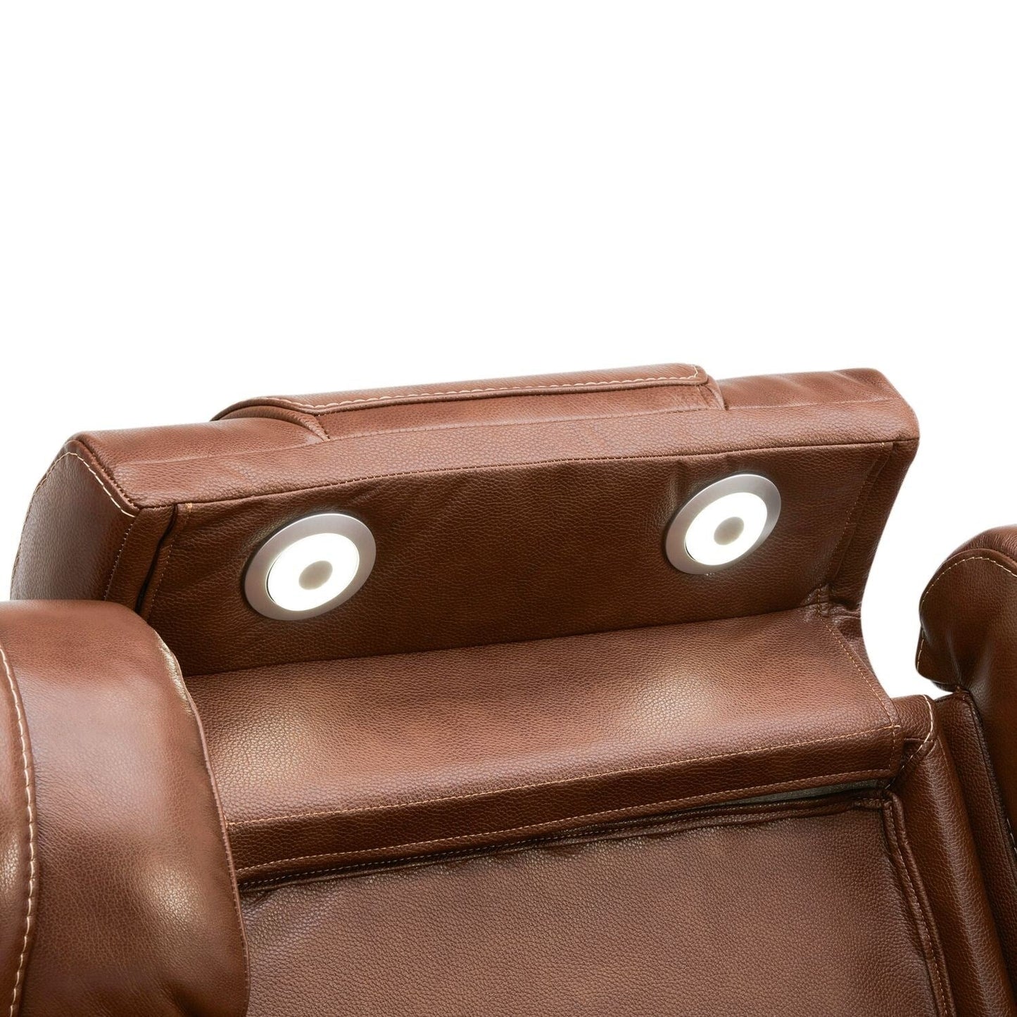 Canapé électrique Caswell de Liberty Furniture, cuir châtaignier - Largeur 91 x Profondeur 40 x Hauteur 42