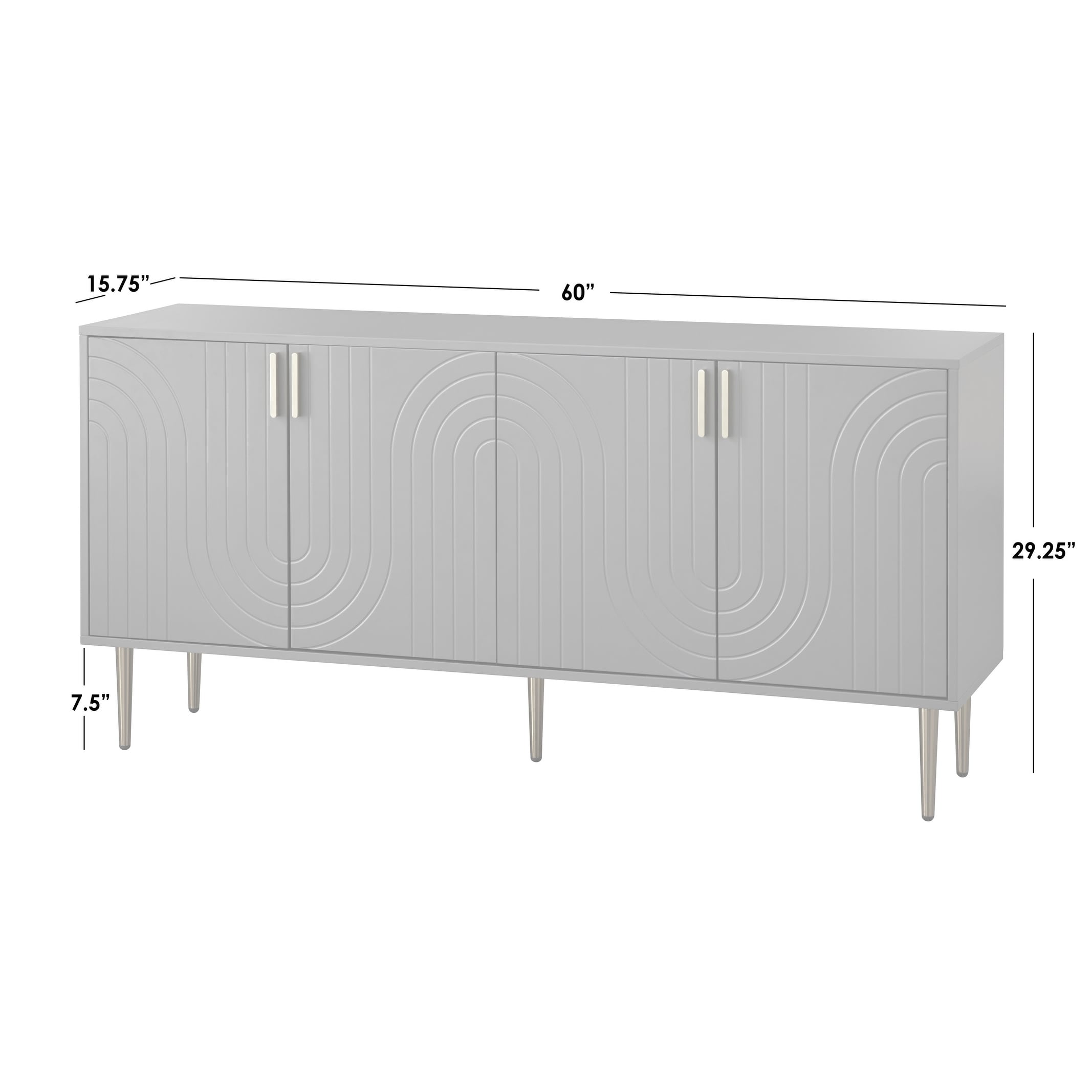 Buffet/buffet à quatre portes Lifestorey Tabaria du milieu du siècle