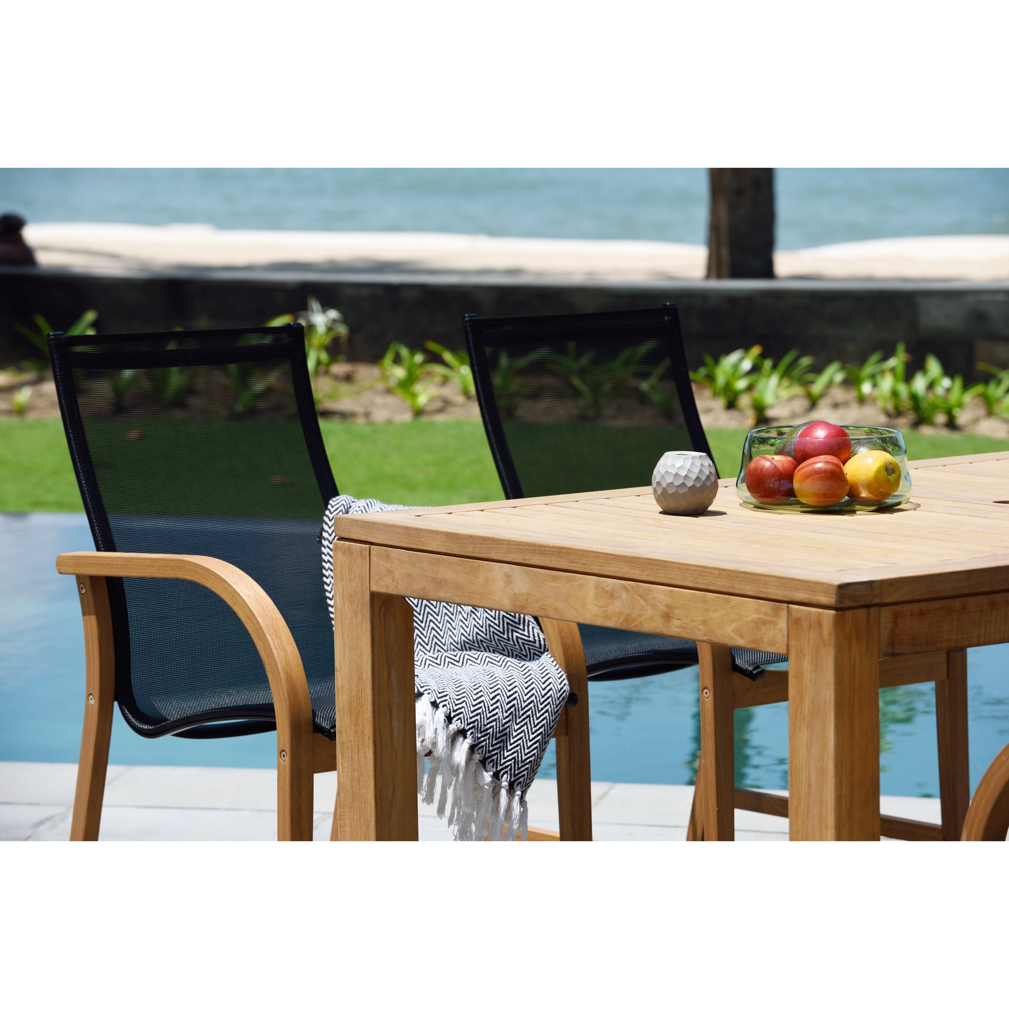 Ensemble de salle à manger de luxe LifestyleGarden 9 pièces en teck pour patio extérieur
