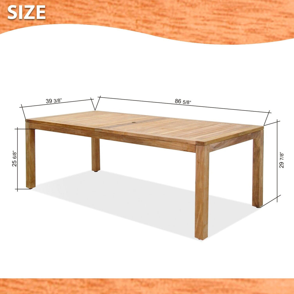 Ensemble de salle à manger de luxe LifestyleGarden 9 pièces en teck pour patio extérieur