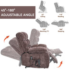 Fauteuil inclinable releveur à massage thermique, double moteur, position infinie, jusqu'à 350 lb, grands fauteuils inclinables électriques releveurs