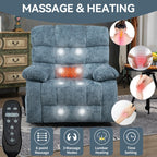 Fauteuil inclinable releveur à massage thermique, double moteur, position infinie, jusqu'à 350 lb, grands fauteuils inclinables électriques releveurs