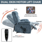 Fauteuil inclinable releveur à massage thermique, double moteur, position infinie, jusqu'à 350 lb, grands fauteuils inclinables électriques releveurs