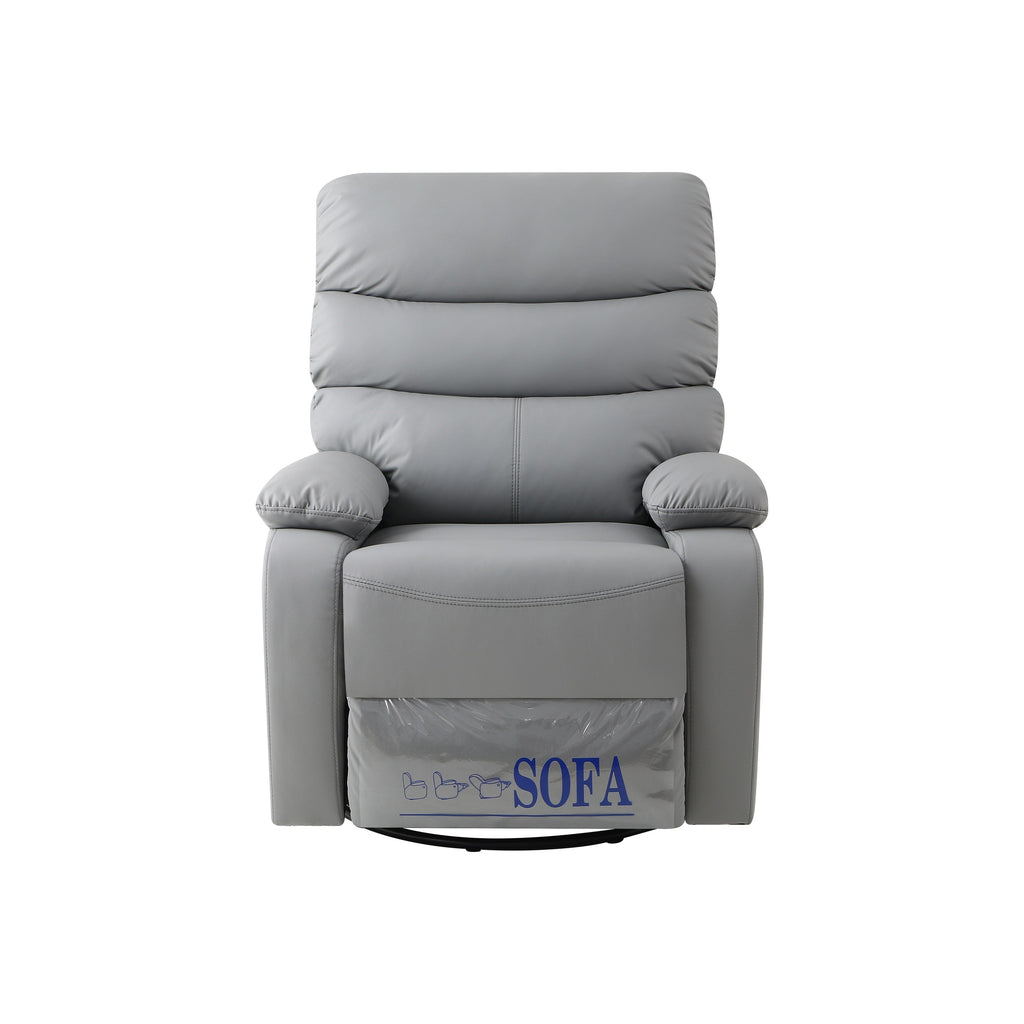 Fauteuil inclinable manuel pivotant à 360° en cuir synthétique gris clair avec protection anti-salissure pour les pieds et tissu résistant aux rayures des chats