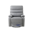 Fauteuil inclinable manuel pivotant à 360° en cuir synthétique gris clair avec protection anti-salissure pour les pieds et tissu résistant aux rayures des chats