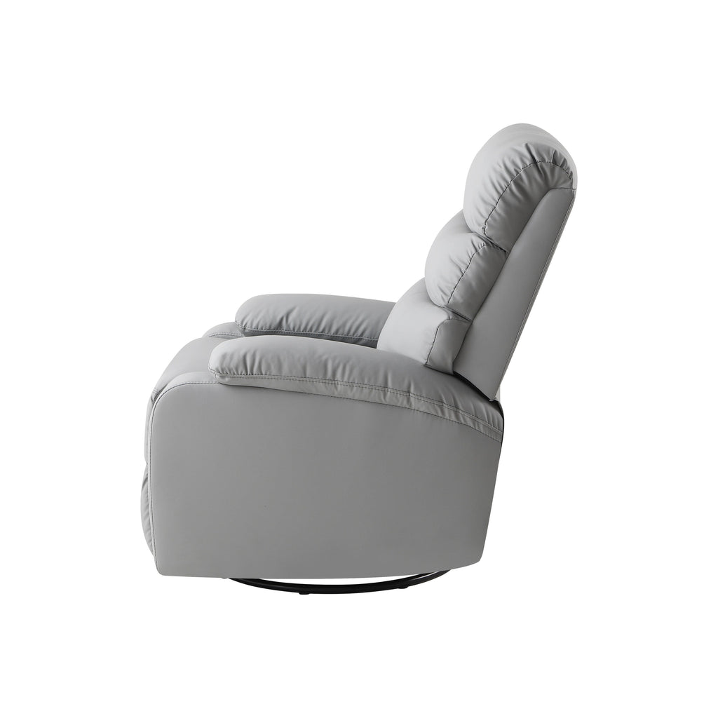 Fauteuil inclinable manuel pivotant à 360° en cuir synthétique gris clair avec protection anti-salissure pour les pieds et tissu résistant aux rayures des chats