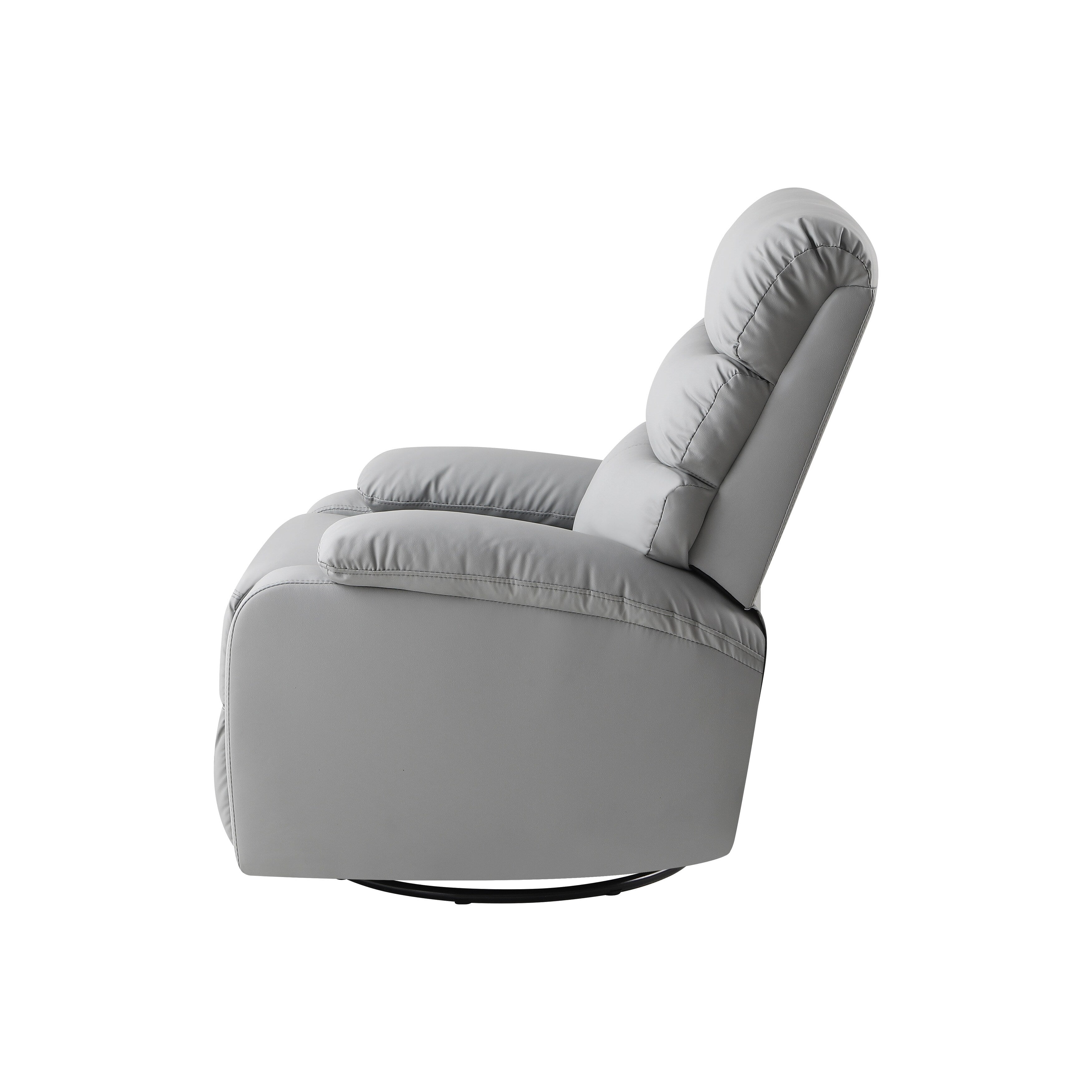Fauteuil inclinable manuel pivotant à 360° en cuir synthétique gris clair avec protection anti-salissure pour les pieds et tissu résistant aux rayures des chats