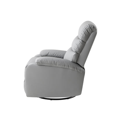 Fauteuil inclinable manuel pivotant à 360° en cuir synthétique gris clair avec protection anti-salissure pour les pieds et tissu résistant aux rayures des chats
