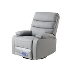 Fauteuil inclinable manuel pivotant à 360° en cuir synthétique gris clair avec protection anti-salissure pour les pieds et tissu résistant aux rayures des chats