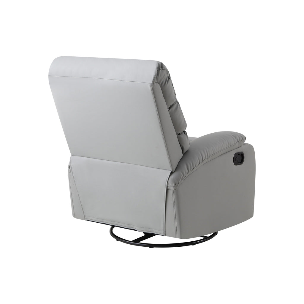 Fauteuil inclinable manuel pivotant à 360° en cuir synthétique gris clair avec protection anti-salissure pour les pieds et tissu résistant aux rayures des chats