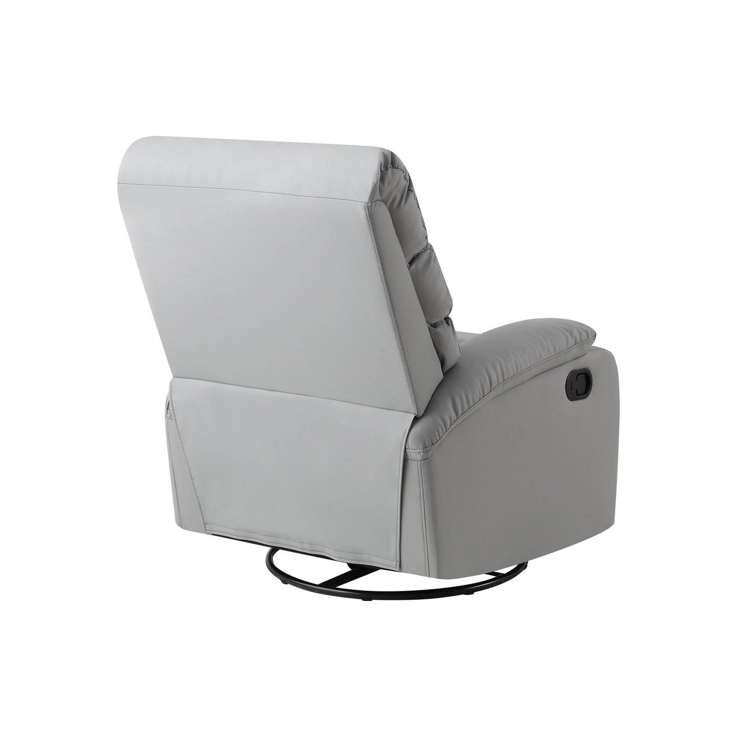 Fauteuil inclinable manuel pivotant à 360° en cuir synthétique gris clair avec protection anti-salissure pour les pieds et tissu résistant aux rayures des chats
