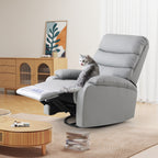 Fauteuil inclinable manuel pivotant à 360° en cuir synthétique gris clair avec protection anti-salissure pour les pieds et tissu résistant aux rayures des chats