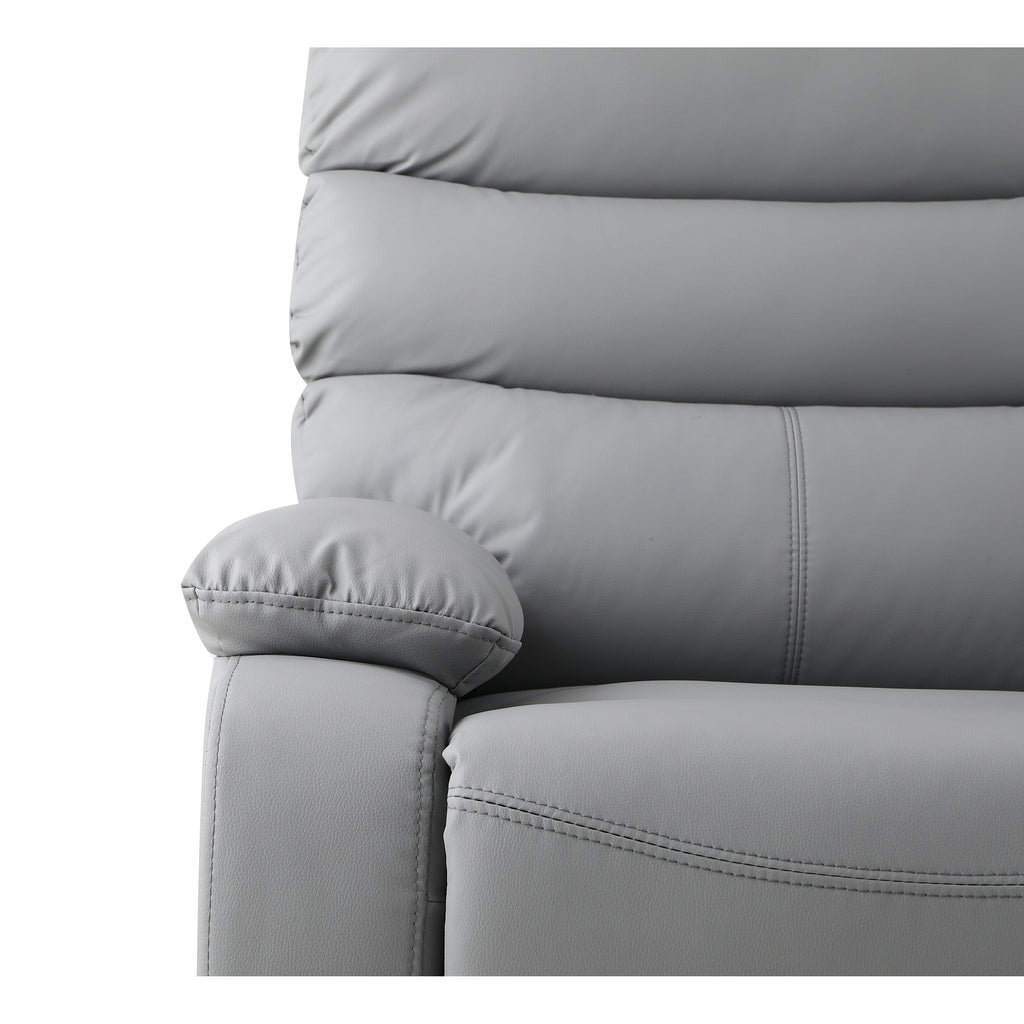 Fauteuil inclinable manuel pivotant à 360° en cuir synthétique gris clair avec protection anti-salissure pour les pieds et tissu résistant aux rayures des chats