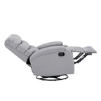 Fauteuil inclinable manuel pivotant à 360° en cuir synthétique gris clair avec protection anti-salissure pour les pieds et tissu résistant aux rayures des chats