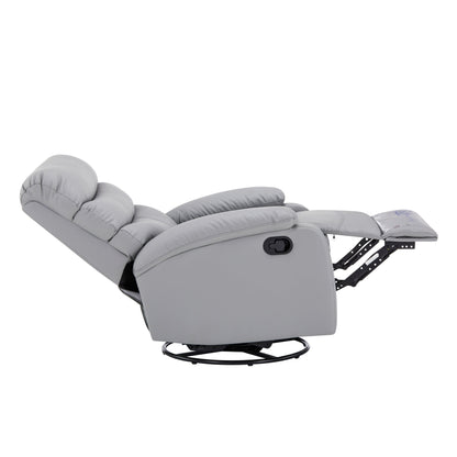 Fauteuil inclinable manuel pivotant à 360° en cuir synthétique gris clair avec protection anti-salissure pour les pieds et tissu résistant aux rayures des chats