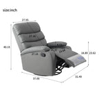 Fauteuil inclinable manuel pivotant à 360° en cuir synthétique gris clair avec protection anti-salissure pour les pieds et tissu résistant aux rayures des chats