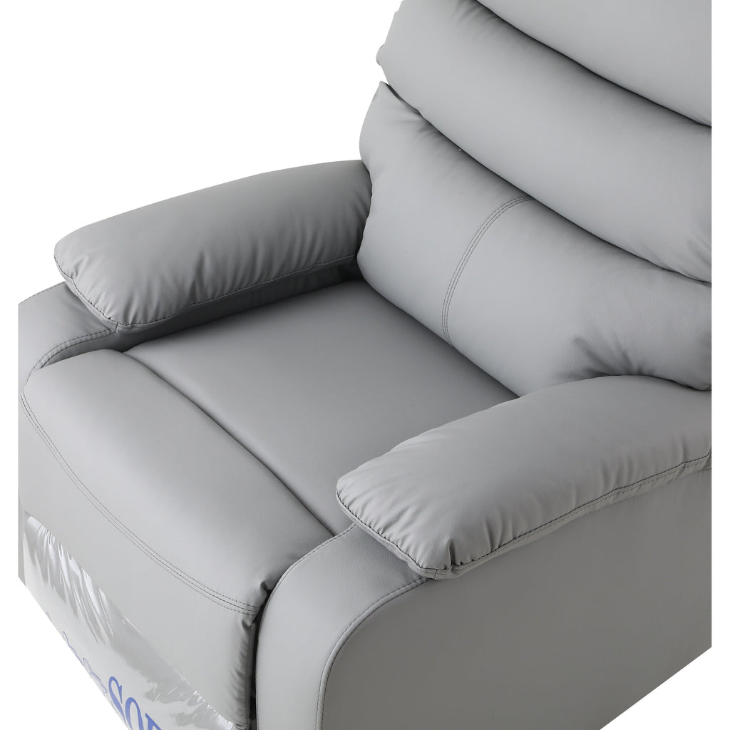 Fauteuil inclinable manuel pivotant à 360° en cuir synthétique gris clair avec protection anti-salissure pour les pieds et tissu résistant aux rayures des chats