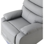 Fauteuil inclinable manuel pivotant à 360° en cuir synthétique gris clair avec protection anti-salissure pour les pieds et tissu résistant aux rayures des chats
