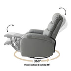 Fauteuil inclinable manuel pivotant à 360° en cuir synthétique gris clair avec protection anti-salissure pour les pieds et tissu résistant aux rayures des chats