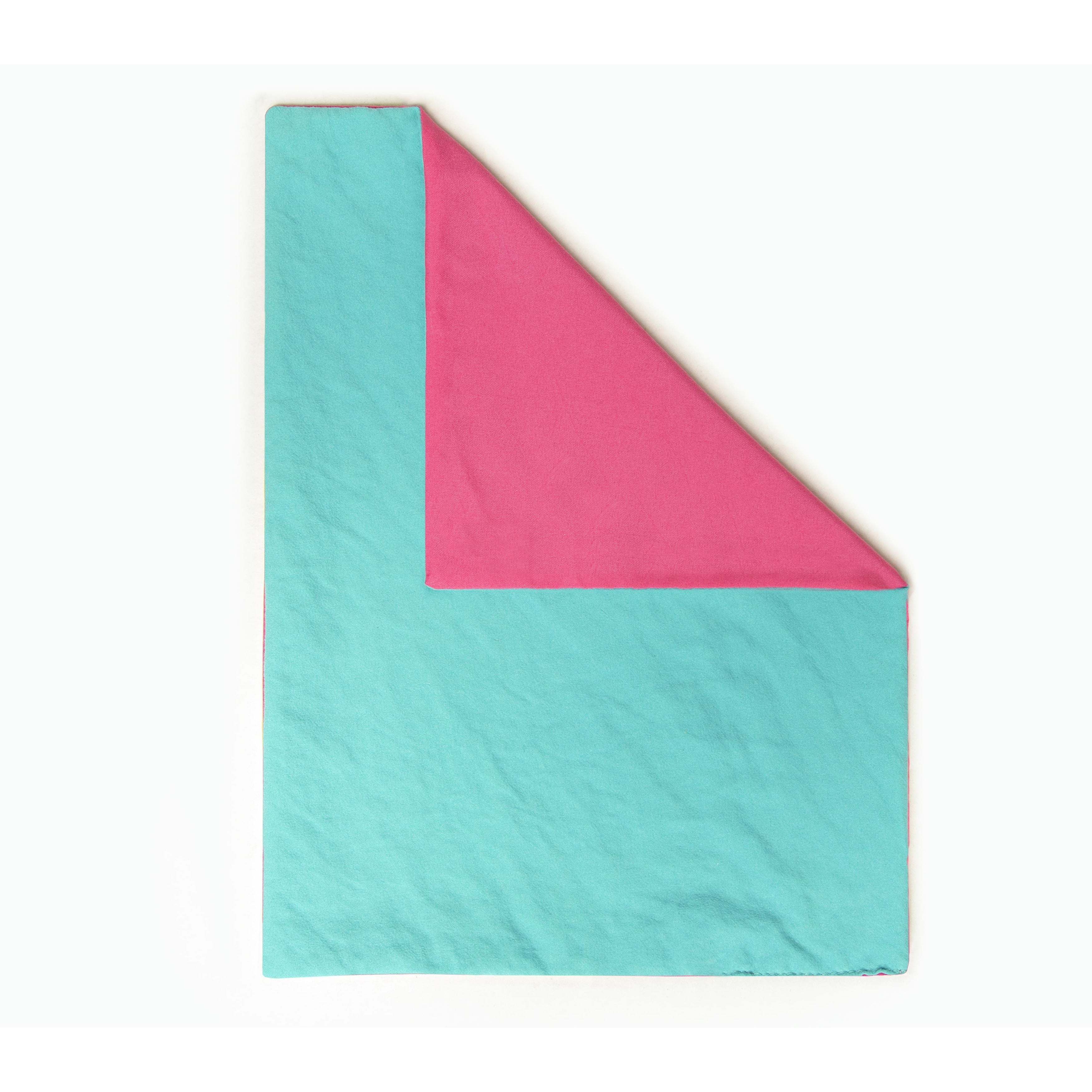 Parure de lit réversible Lil' Sis turquoise et rose vif