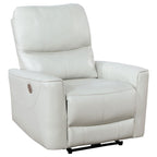 Fauteuil inclinable électrique Lima, similicuir ivoire, port USB, coussins en mousse
