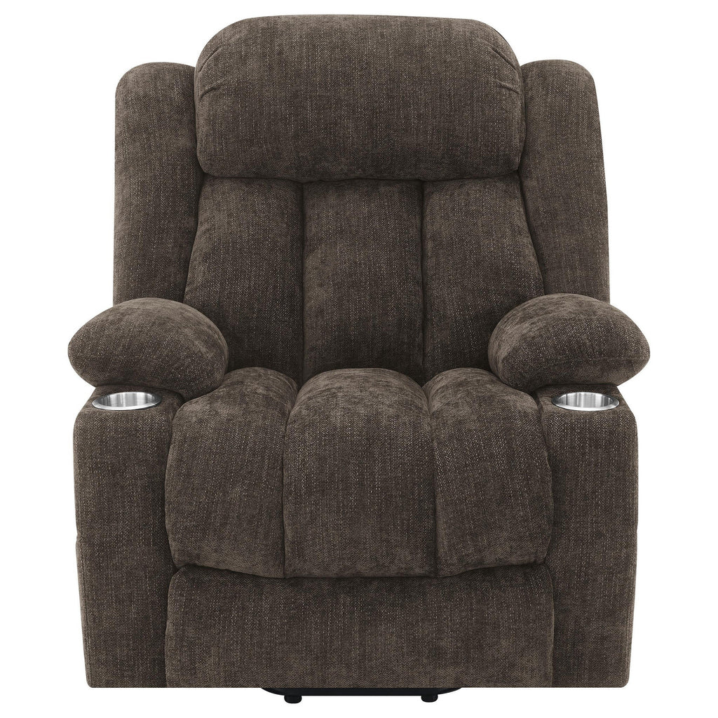 Fauteuil inclinable électrique Limi, marron foncé, port USB, porte-gobelets