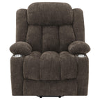 Fauteuil inclinable électrique Limi, marron foncé, port USB, porte-gobelets