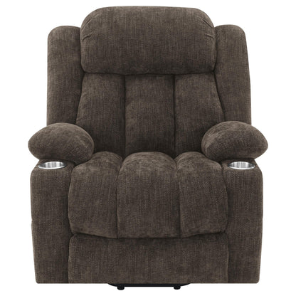 Fauteuil inclinable électrique Limi, marron foncé, port USB, porte-gobelets