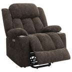 Fauteuil inclinable électrique Limi, marron foncé, port USB, porte-gobelets