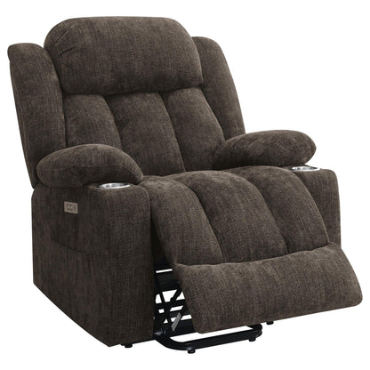 Fauteuil inclinable électrique Limi, marron foncé, port USB, porte-gobelets