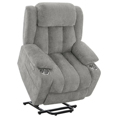 Fauteuil inclinable électrique Limi, gris clair, port USB, porte-gobelets