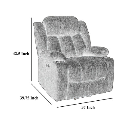 Fauteuil inclinable électrique Limi, gris clair, port USB, porte-gobelets