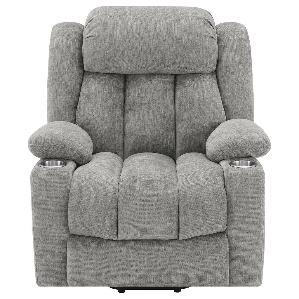 Fauteuil inclinable électrique Limi, gris clair, port USB, porte-gobelets