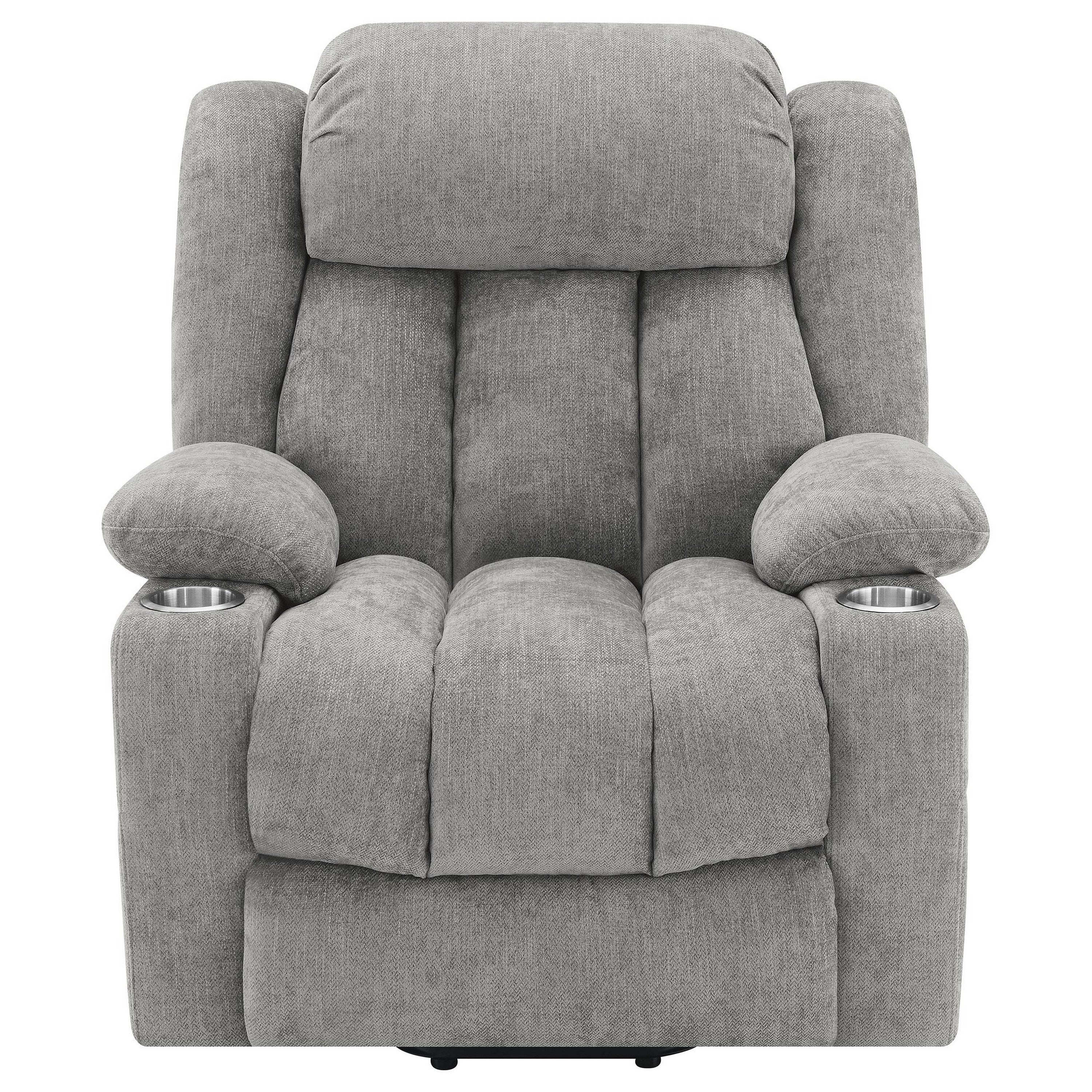 Fauteuil inclinable électrique Limi, gris clair, port USB, porte-gobelets