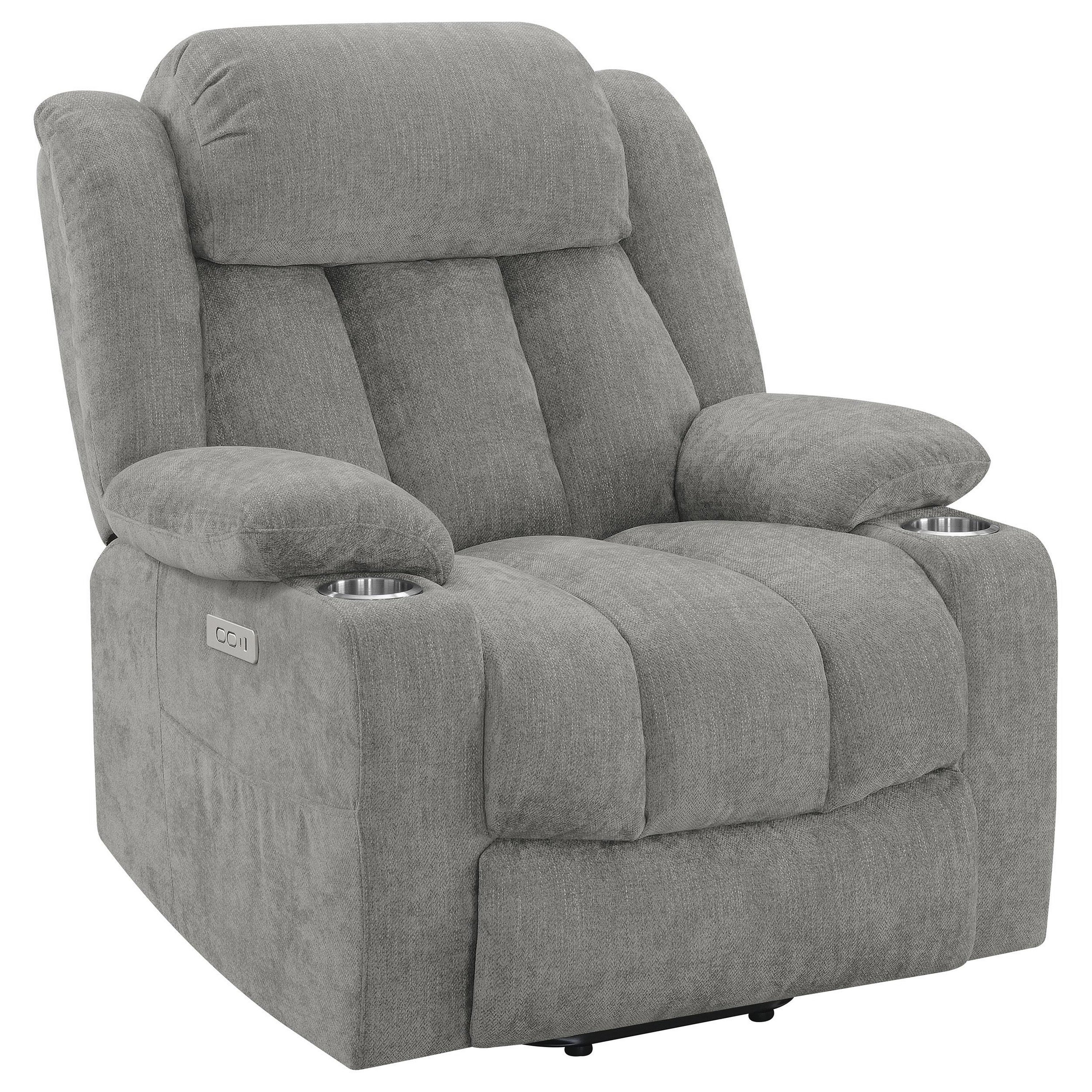 Fauteuil inclinable électrique Limi, gris clair, port USB, porte-gobelets