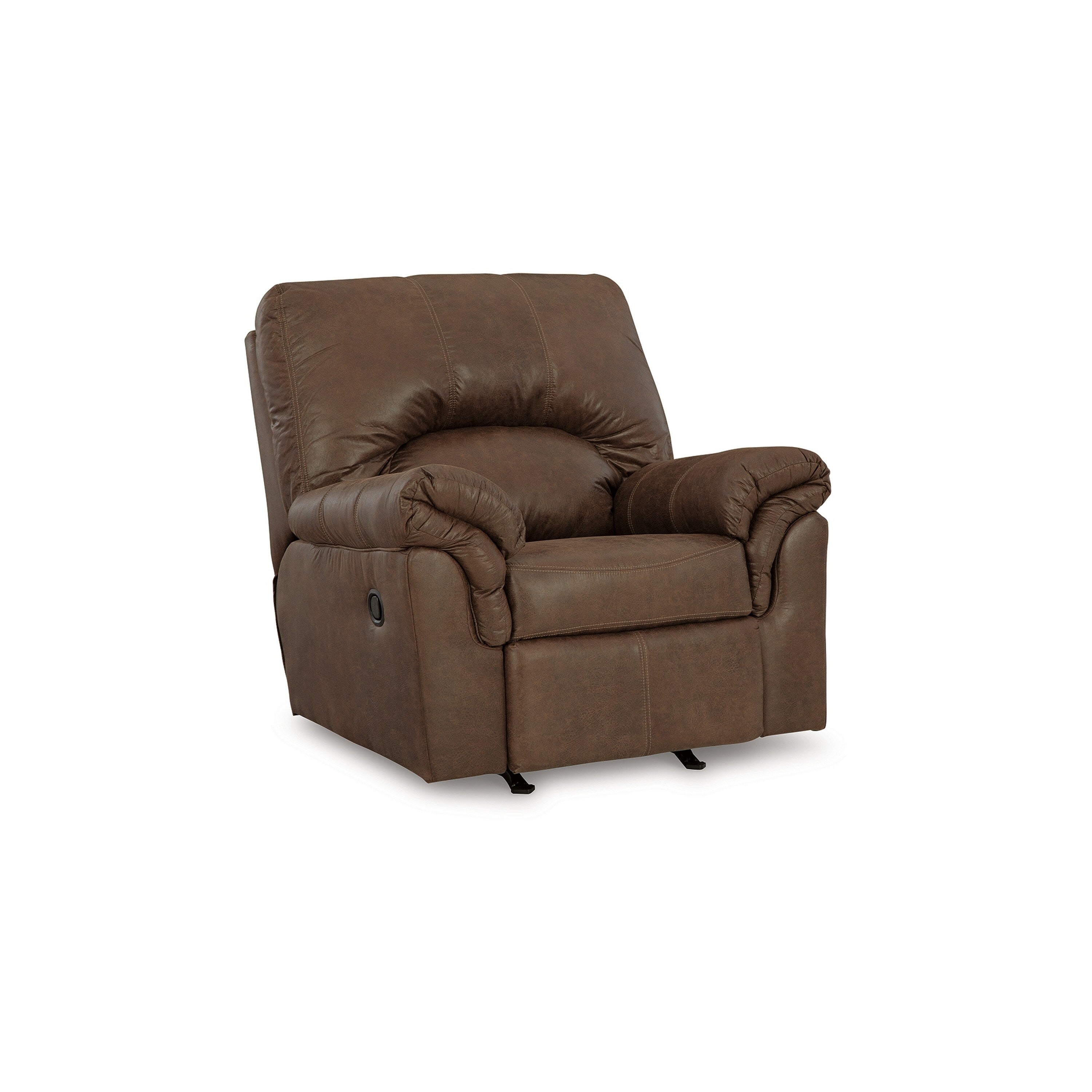 Fauteuil inclinable manuel Limu Accent, similicuir marron classique moelleux