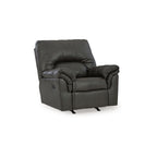 Fauteuil inclinable manuel Limu Accent, similicuir gris classique et moelleux