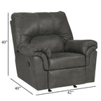 Fauteuil inclinable manuel Limu Accent, similicuir gris classique et moelleux