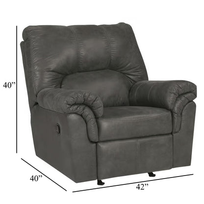 Fauteuil inclinable manuel Limu Accent, similicuir gris classique et moelleux