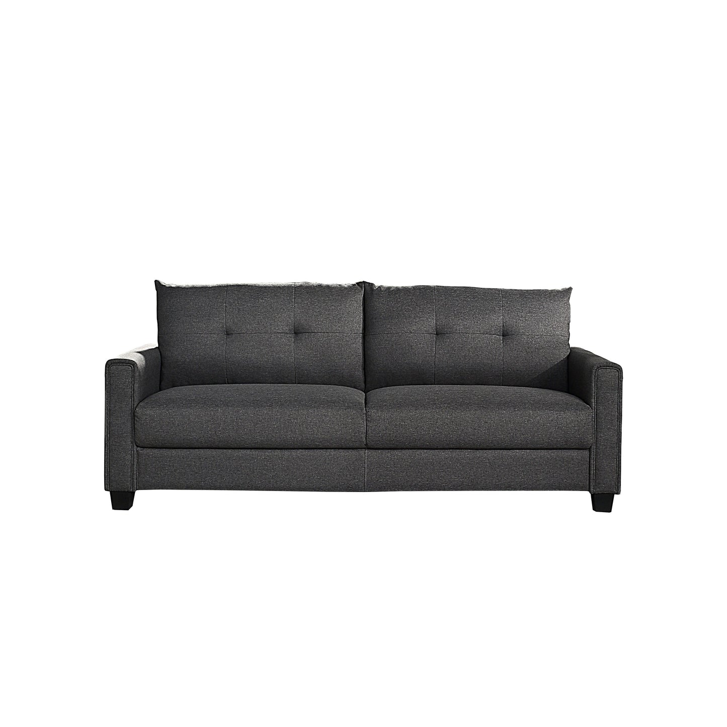 Canapé rembourré en lin avec coussins capitonnés - 30,71 x 81,10 x 32,28